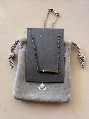 Brilliant Earth Diamond Bar Pendant in Silver